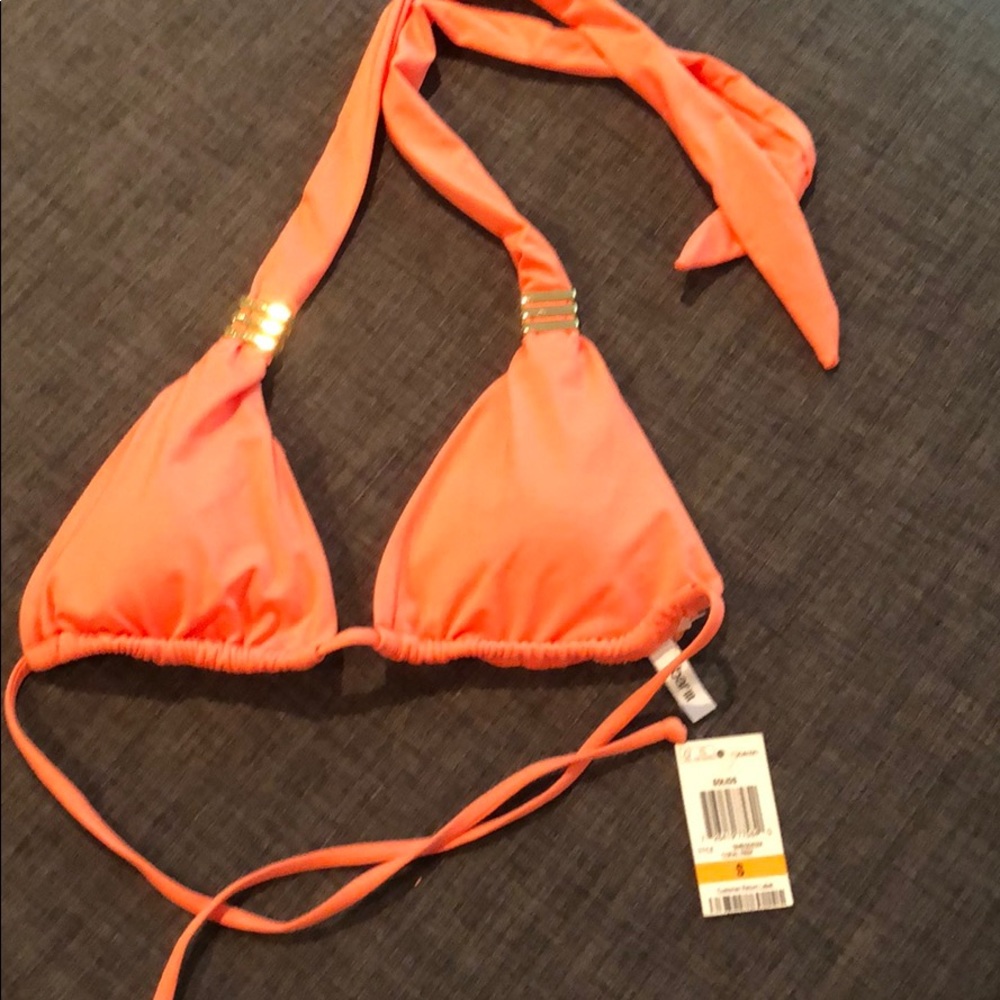 Bar III Bikini top size small Coral reef